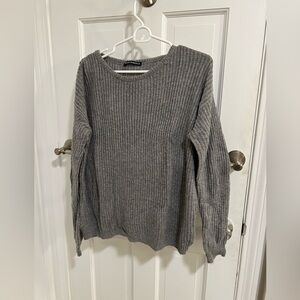 Brandy Melville Gray Ribbed Knit Sweater